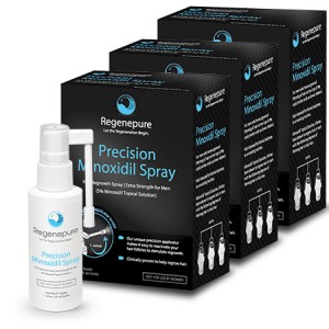 Regenepure Minoxidil Treatment For Hair Loss In Men 3 Month Supply Minoxidil Precision Spray 3 Pack